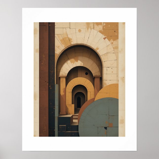 Mid-Century Modern Abstract Wall Art Poster (Front)