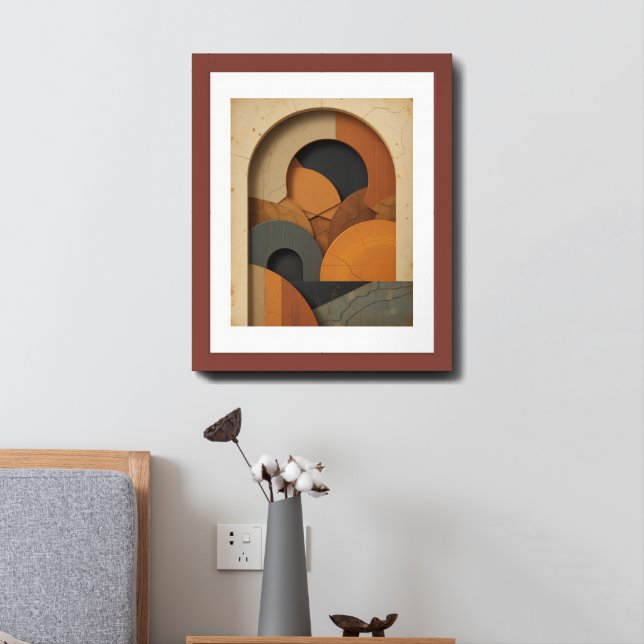 Mid-Century Modern Abstract Wall Art Poster (Bedside)