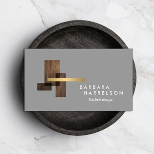 Mid-Century Modern Architectural Logo Gray Business Card