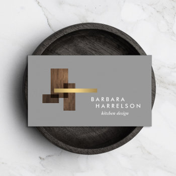 Mid-century Modern Architectural Logo Gray Business Card by 1201am at Zazzle