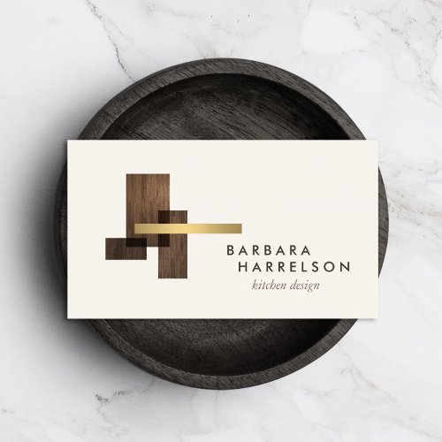 Mid_Century Modern Architectural Logo II on Ivory Business Card