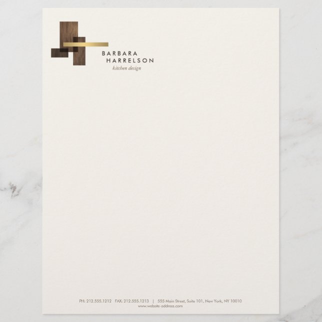 Mid-Century Modern Architectural Logo II on Ivory Letterhead (Front)