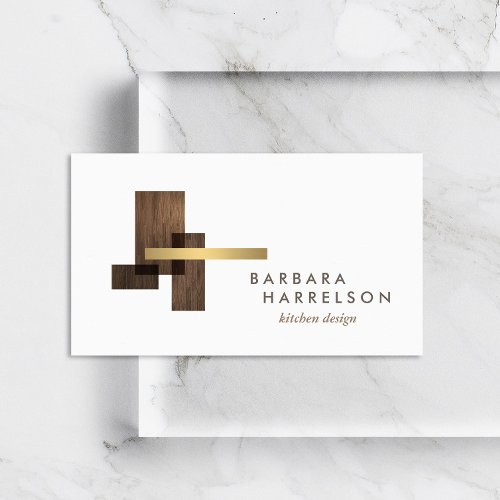 Mid-Century Modern Architectural Logo II on White Business Card