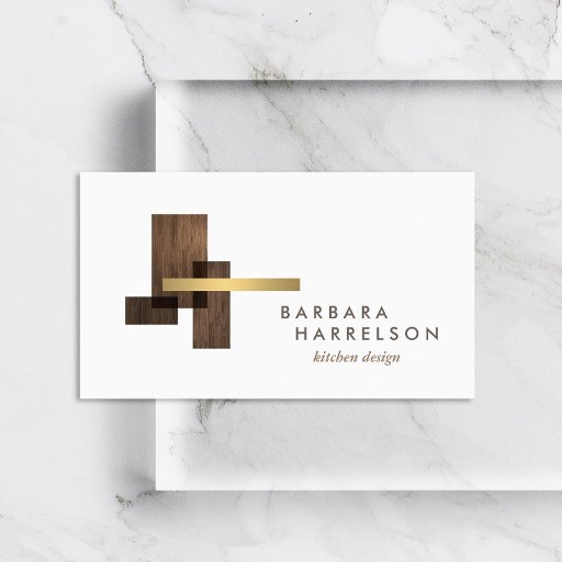 Customizable Mid-Century Modern Architectural Logo II on White Business Card