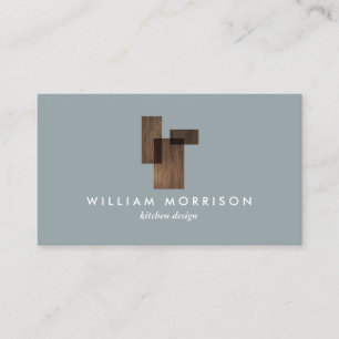 Mid-Century Modern Architectural Logo on Gray Business Card