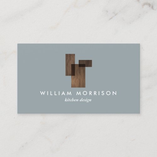 Mid_Century Modern Architectural Logo on Gray Business Card