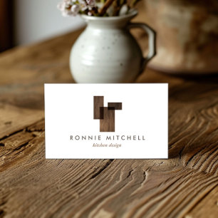 Mid-Century Modern Architectural Logo on White Business Card