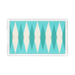 Mid Century Modern Argyle Acrylic Tray