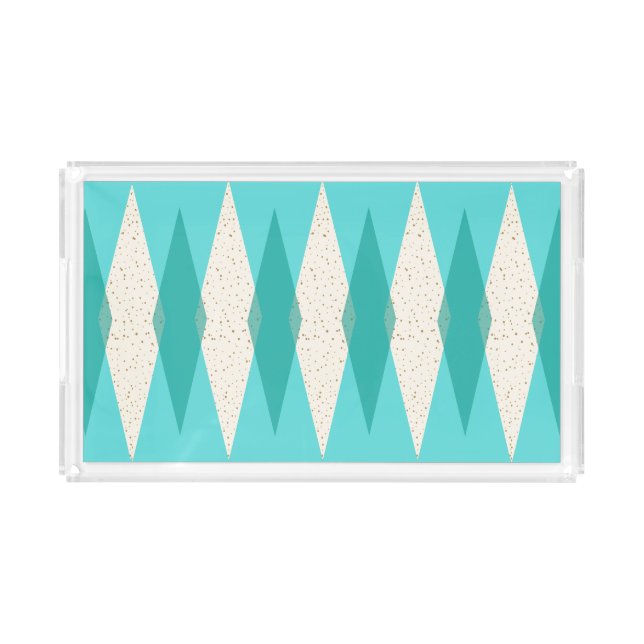 Mid Century Modern Argyle Acrylic Tray (Front)
