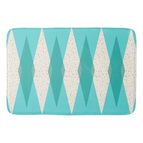 Mid Century Modern Argyle Bath Mat