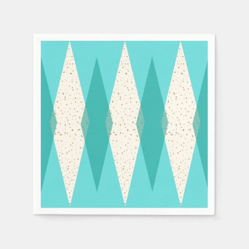 Mid Century Modern Argyle Cocktail Napkins