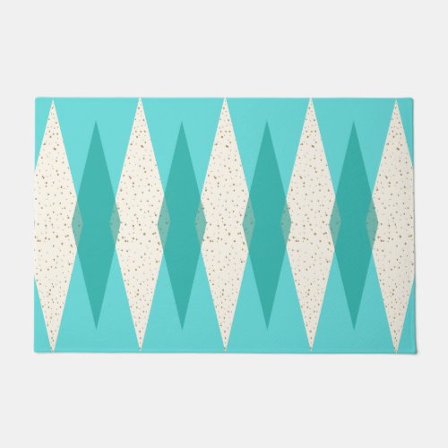 Mid Century Modern Argyle Door Mat