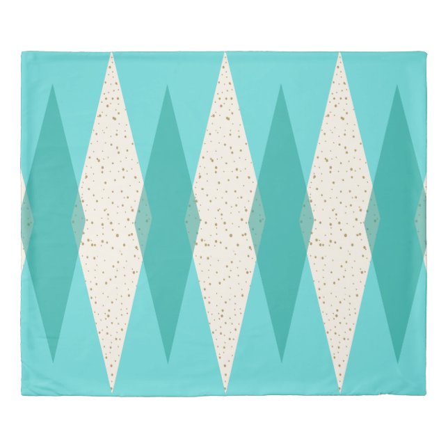 Mid Century Modern Argyle Duvet Cover (Front)