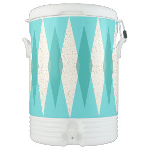 Mid Century Modern Argyle Igloo Beverage Cooler