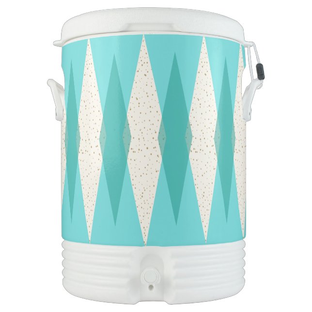 Mid Century Modern Argyle Igloo Beverage Cooler (Front)