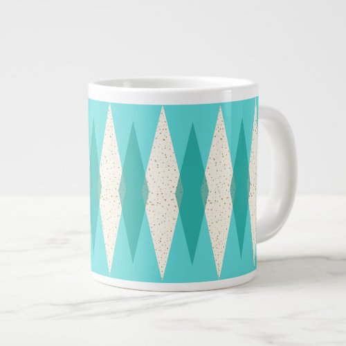 Mid Century Modern Argyle Jumbo Mug