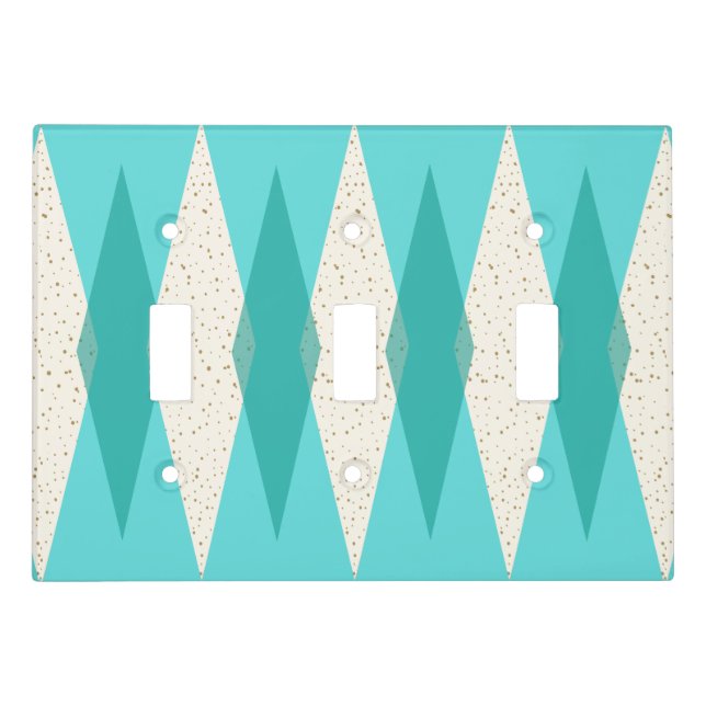 Mid Century Modern Argyle Light Switch Cover (Front)