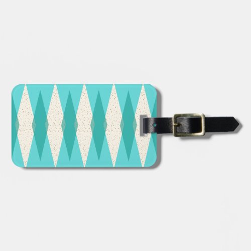 Mid Century Modern Argyle Luggage Tag