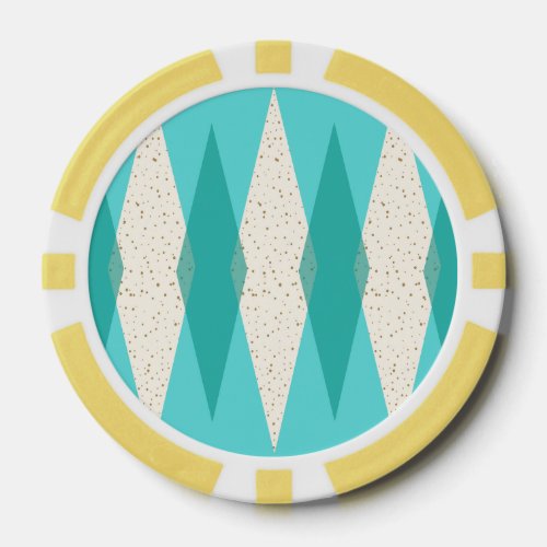 Mid Century Modern Argyle Poker Chips