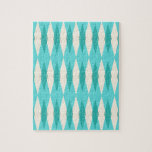 Mid Century Modern Argyle Puzzle<br><div class="desc">This Mid Century Modern Argyle Puzzle (small print) features a vibrant, turquoise background and a pattern of mod, translucent teal diamonds overlaying larger, vintage cream diamonds with gold colored, space age speckles. This minimalist inspired, deconstructed argyle is a simplistic throwback of the larger than life atomic era that dominated the...</div>