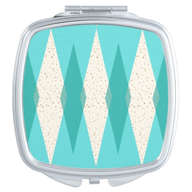 Mid Century Modern Argyle Square Compact Mirror (Front)