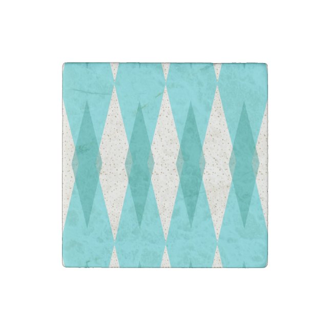 Mid Century Modern Argyle Stone Magnet (Front)