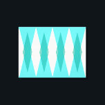 Mid Century Modern Argyle Stretched Canvas<br><div class="desc">This Mid Century Modern Argyle Stretched Canvas features a vibrant, turquoise background and a pattern of mod, translucent teal diamonds overlaying larger, vintage cream diamonds with gold colored, space age speckles. This minimalist inspired, deconstructed argyle is a simplistic throwback of the larger than life atomic era that dominated the decorating...</div>