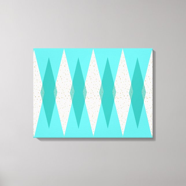 Mid Century Modern Argyle Stretched Canvas (Front)