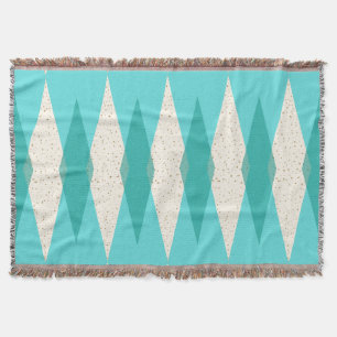 Mid Century Modern Argyle Throw Blanket