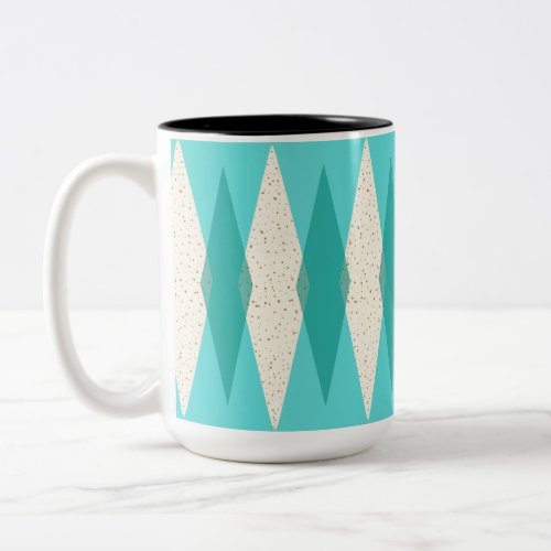 Mid Century Modern Argyle Two Tone Mug