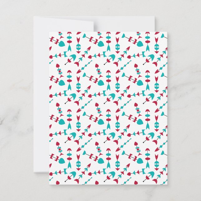 Mid-Century Modern Arrows  Note Card (Front)