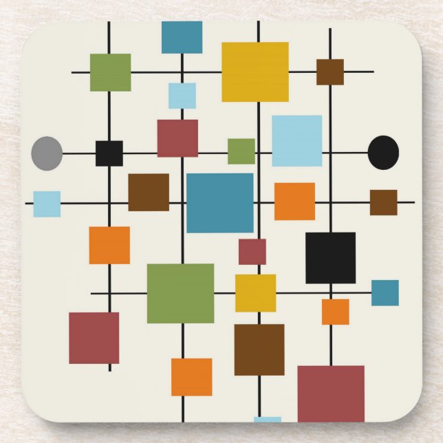 Mid-Century Modern Art 1.3 Beverage Coaster (Front)