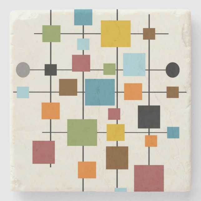 Mid-Century Modern Art 1.3 Stone Coaster (Front)