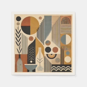 Mid Century Modern Art Autumn Harvest Napkins