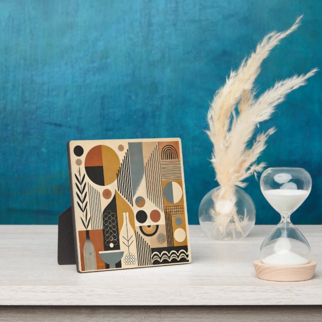 Mid Century Modern Art Autumn Harvest Plaque (Insitu)