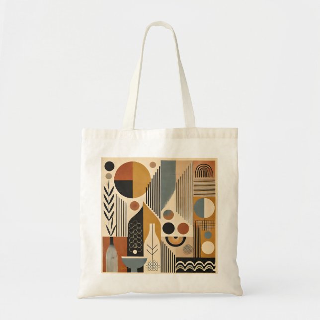 Mid Century Modern Art Autumn Harvest Tote Bag (Front)