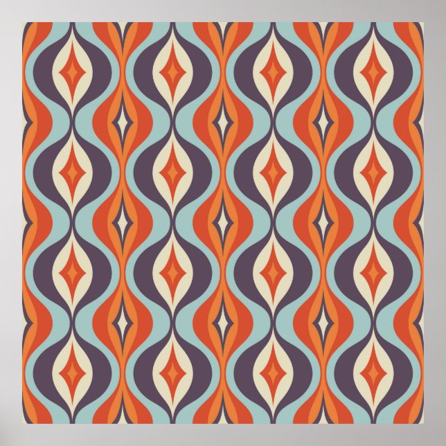 Mid-century modern art background. Abstract geomet Poster (Front)
