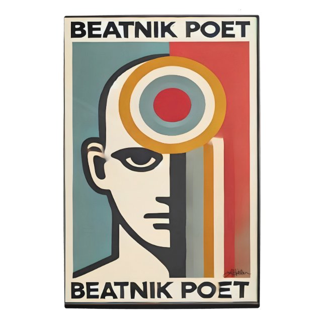 Mid Century Modern Art Beatnik Poet (Front)