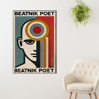 Mid Century Modern Art Beatnik Poet Foam Board