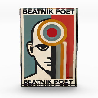 Mid Century Modern Art Beatnik Poet Photo Block