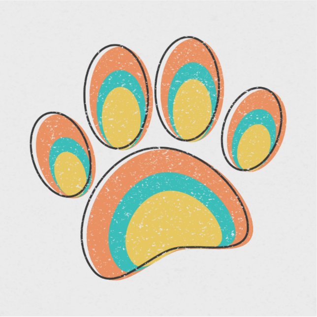 Mid Century Modern Art Dog Paw Prints Custom Sticker (Front)