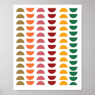 Mid Century Modern Art Geometric Retro 70s Colors Poster