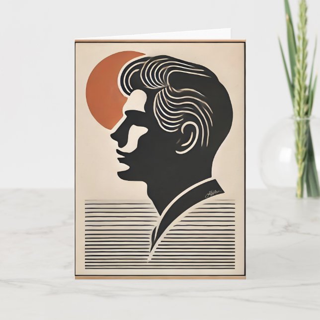 Mid Century Modern Art He Follows The Sun Card (Front)