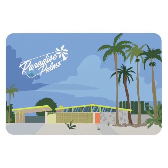 Mid Century Modern Art - Las Vegas Paradise Palms Magnet (Horizontal)