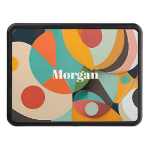 Mid Century Modern Art Monogram or Name, Geometric Hitch Cover