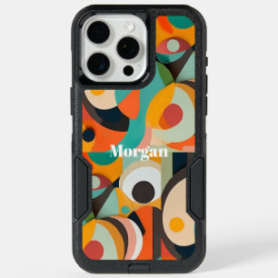 Mid Century Modern Art Monogram or Name, Geometric iPhone 15 Pro Max Case