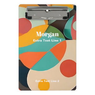Mid Century Modern Art, Name & 2 Text Lines Mini Clipboard