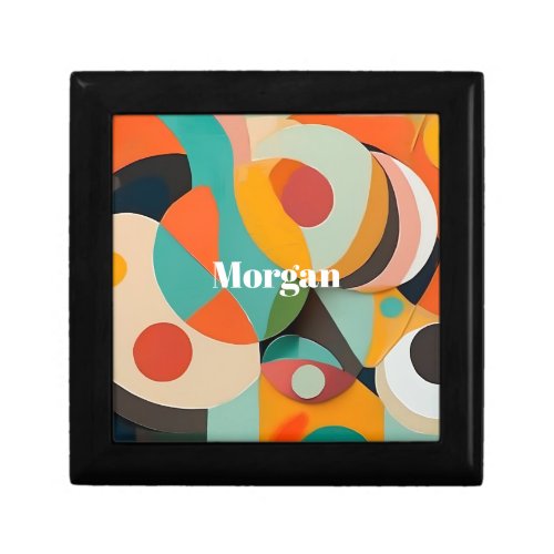 Mid Century Modern Art Name or Monogram Geometric Gift Box