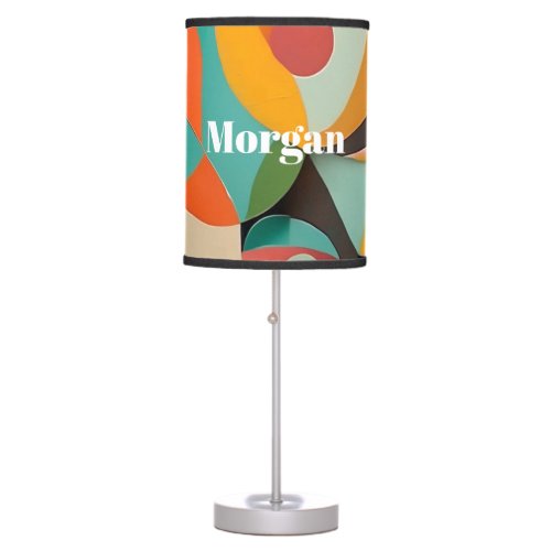 Mid Century Modern Art Name or Monogram Geometric Table Lamp