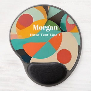 Mid Century Modern Art, Name & Text Line Gel Mouse Pad